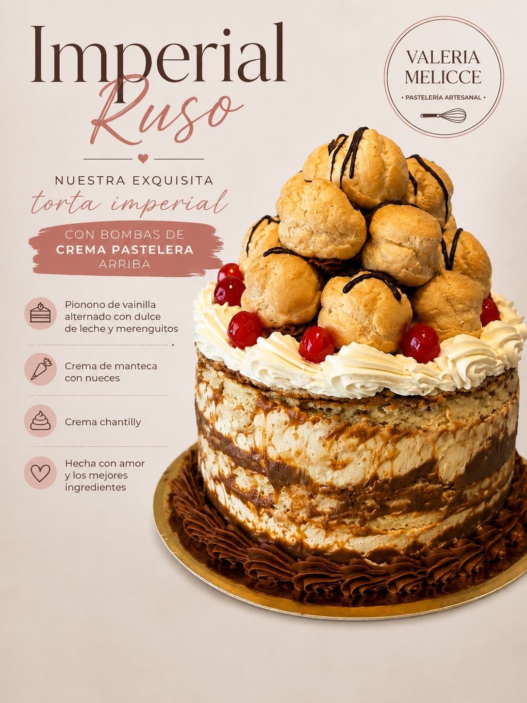 Torta Imperial Ruso con Bombas